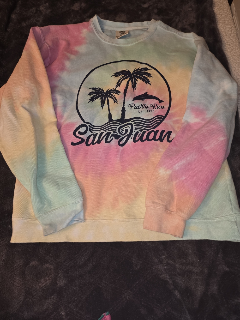 Comfort Colors Tie-Dye San Juan Crewneck Sweatshirt - Pastel Rainbow